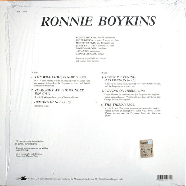 Ronnie Boykins : The Will Come, Is Now (LP, Album, RE)