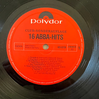 ABBA : 16 ABBA Hits (LP, Comp, Club, Red)
