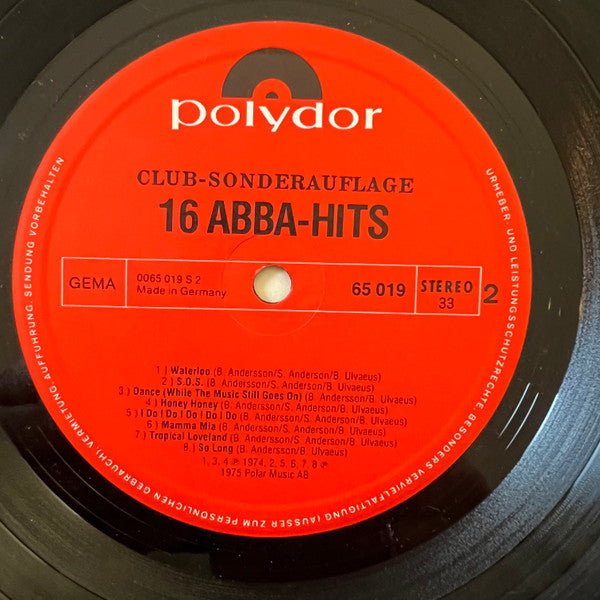 ABBA : 16 ABBA Hits (LP, Comp, Club, Red)