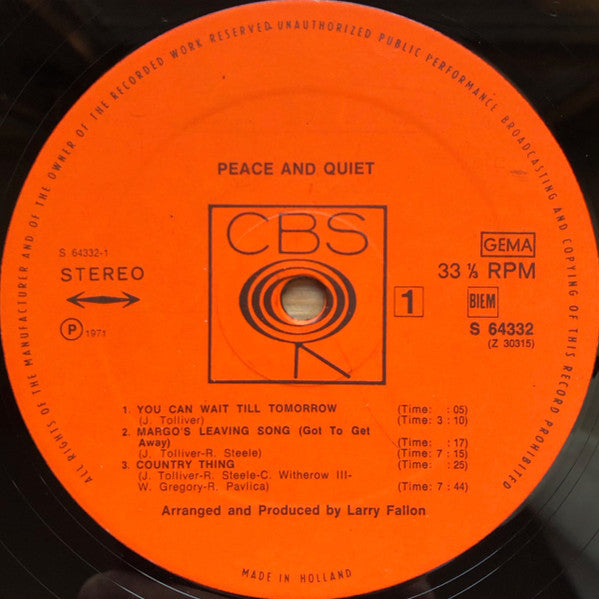 Peace & Quiet : Peace & Quiet (LP, Album)