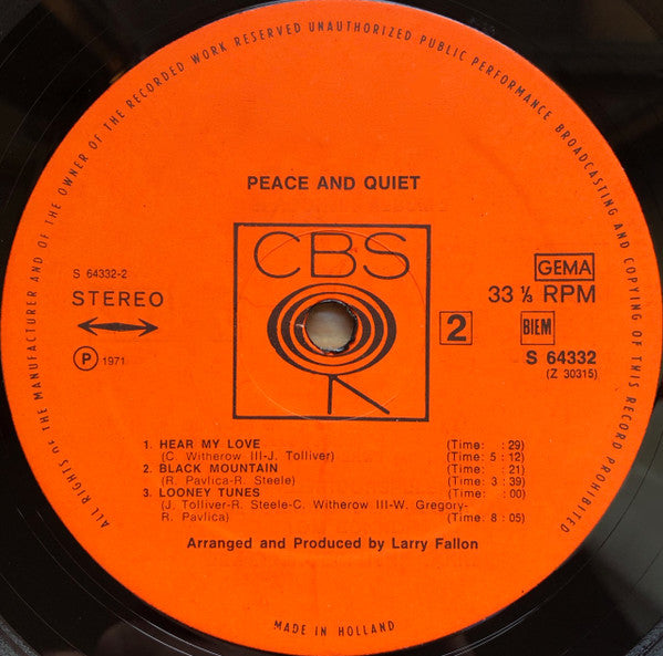 Peace & Quiet : Peace & Quiet (LP, Album)