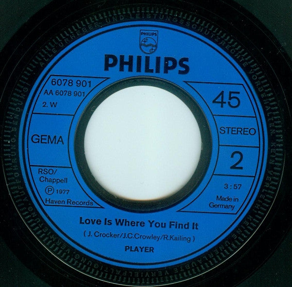 Player (4) : Baby Come Back (7", Single)