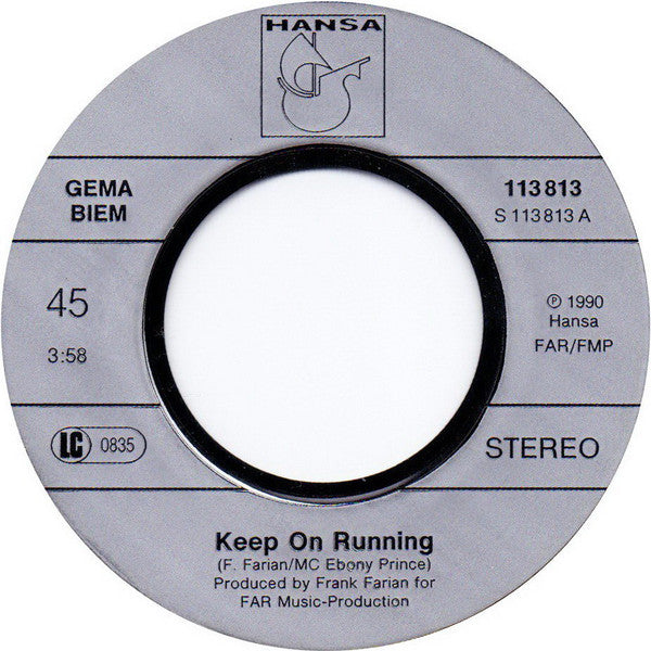 The Real Voices Of Milli Vanilli* : Keep On Running (The Original) (7", Single)