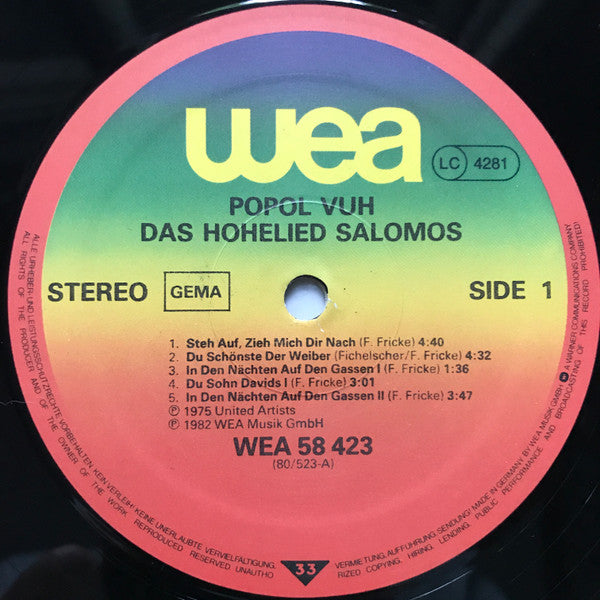 Popol Vuh : Das Hohelied Salomos (LP, Album, RE)