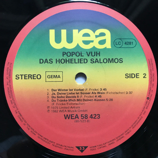 Popol Vuh : Das Hohelied Salomos (LP, Album, RE)
