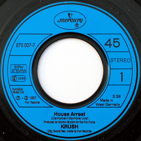 Krush : House Arrest (7", Single)