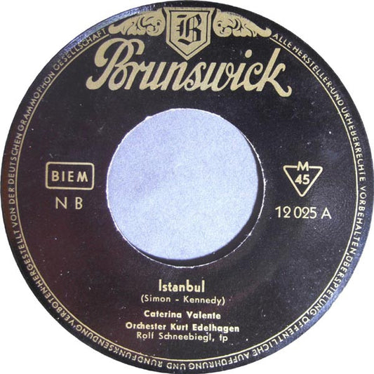 Caterina Valente : Istanbul / Just You, Just Me (7")