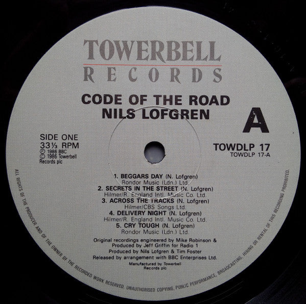Nils Lofgren : Code Of The Road (2xLP, Album, Gat)