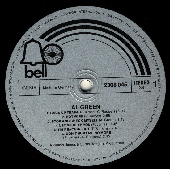 Al Green : Al Green (LP, Album, RE)