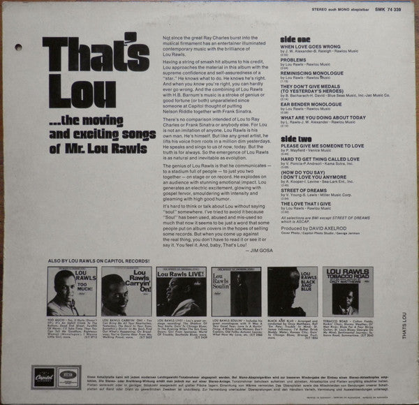 Lou Rawls : That's Lou (LP, Album)