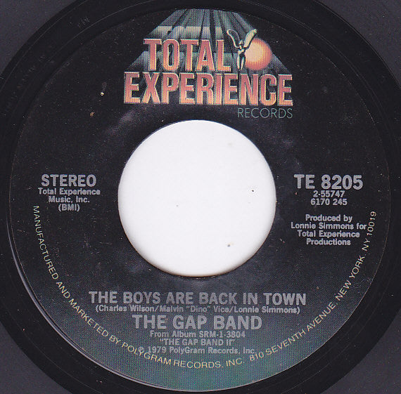 The Gap Band : Outstanding / The Boys Are Back In Town (7", Single, Styrene, PRC)