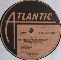 AC/DC : For Those About To Rock We Salute You (LP, Album, Gat)