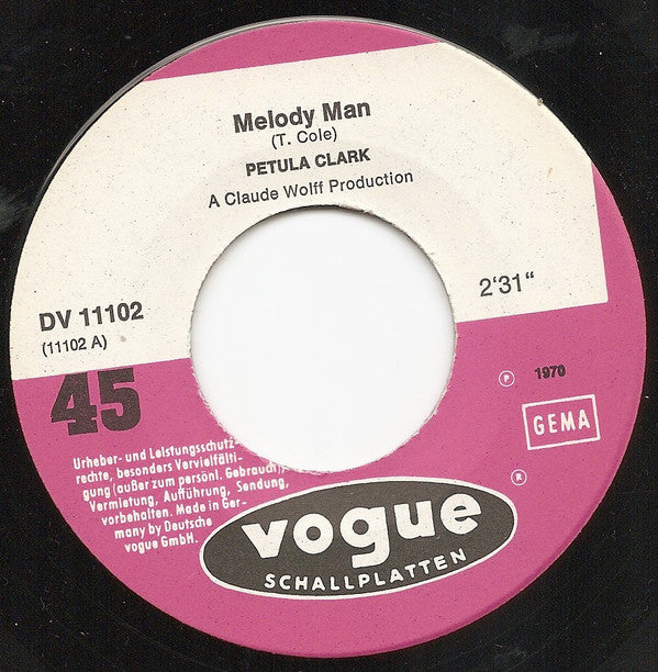 Petula Clark : Melody Man (7", Single)