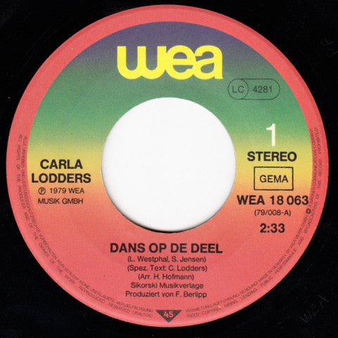 Carla Lodders : Dans Op De Deel (7", Single)