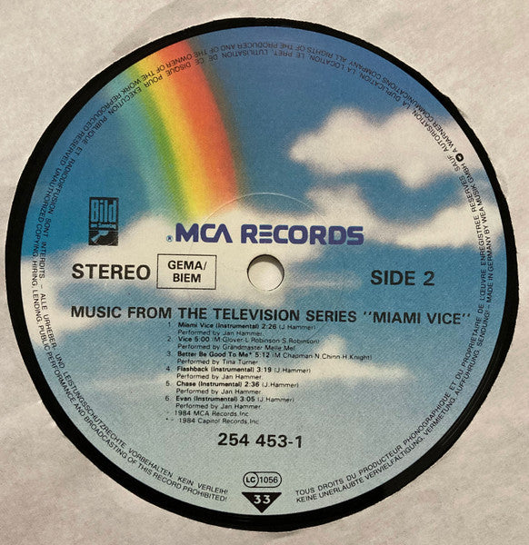 Various : Miami Vice (Music From The Television Series) (LP, Comp)