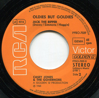 Casey Jones & The Governors : Don't Ha Ha / Jack The Ripper (7", Single, Ora)