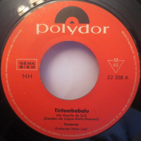 Yovanna : Tiritombabalu  (7", Single, Mono)