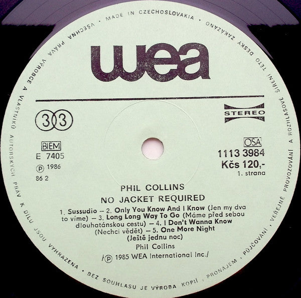 Phil Collins : No Jacket Required (LP, Album)