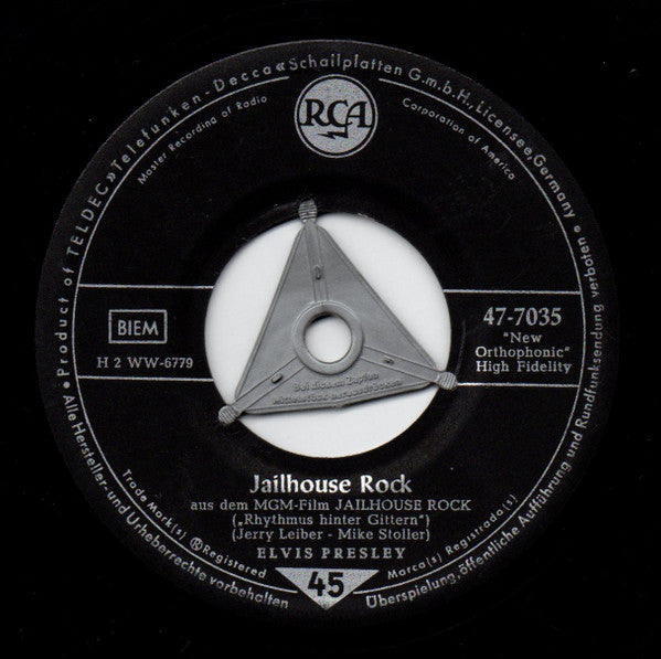 Elvis Presley : Jailhouse Rock / Treat Me Nice (7", Single)