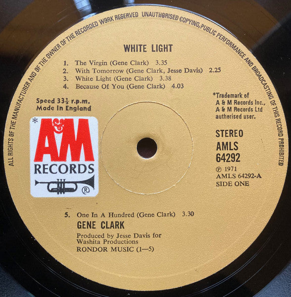 Gene Clark : White Light (LP, Album, RP, Tra)