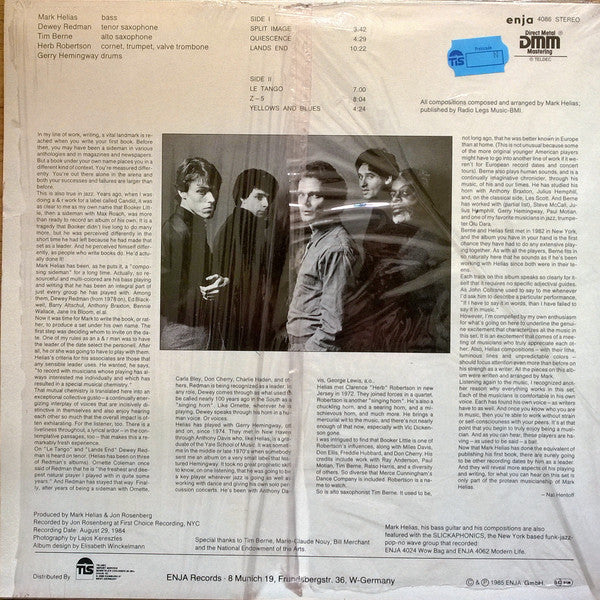 Mark Helias - Gerry Hemingway - Dewey Redman - Tim Berne - Herb Robertson : Split Image (LP, Album)