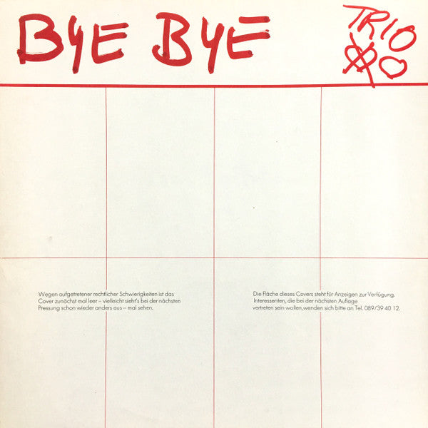 Trio : Bye Bye (LP, Album, 2nd)