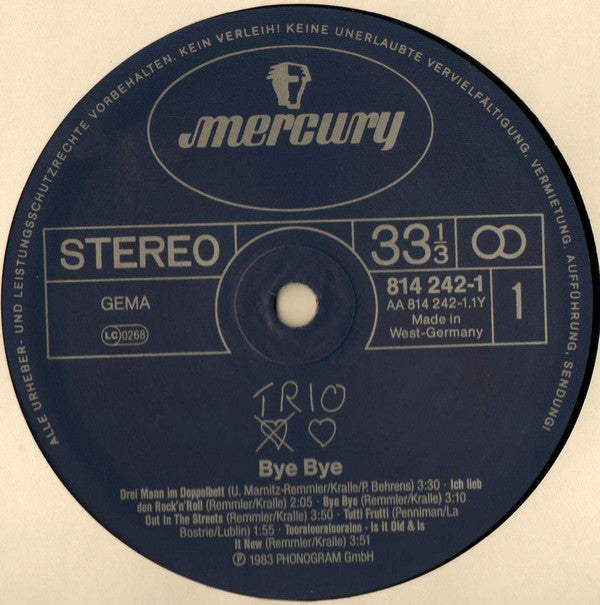 Trio : Bye Bye (LP, Album, 2nd)