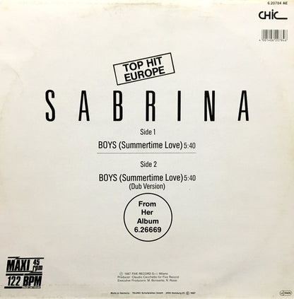 Sabrina : Boys (Summertime Love) (12", Maxi)