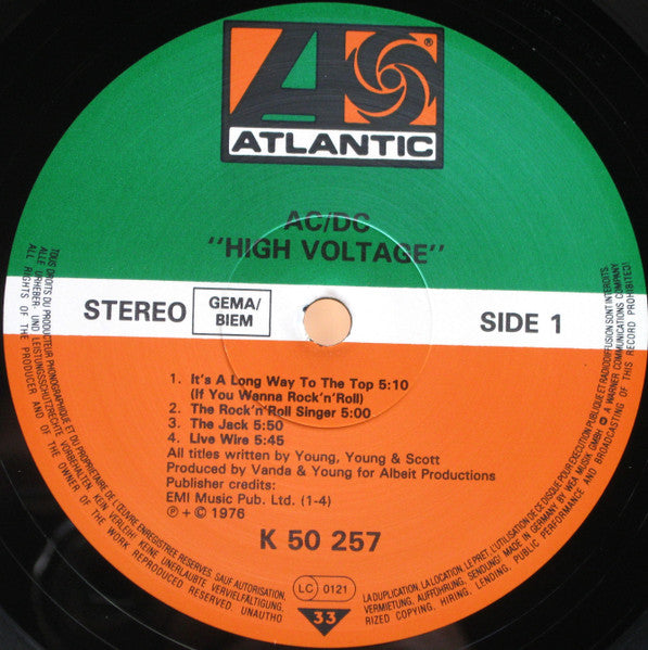 AC/DC : High Voltage (LP, Album, RE)