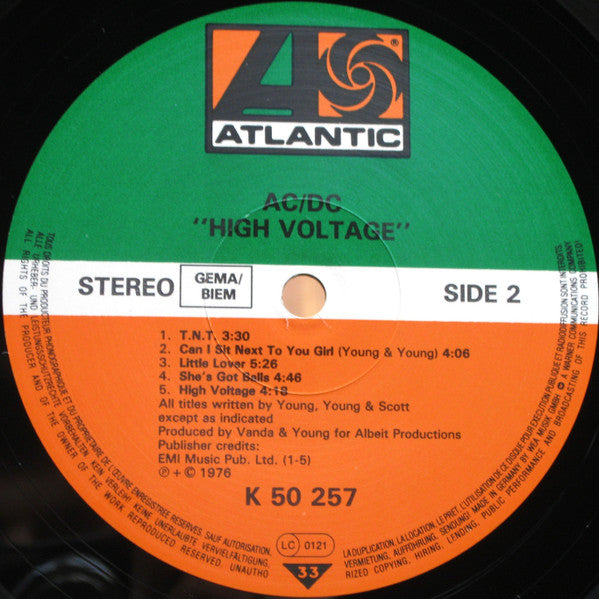 AC/DC : High Voltage (LP, Album, RE)