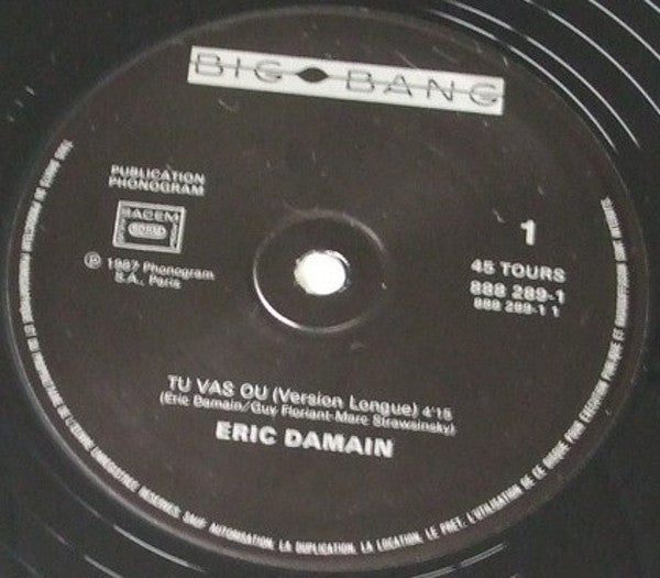 Eric Damain : Tu Vas Où (12", Maxi)