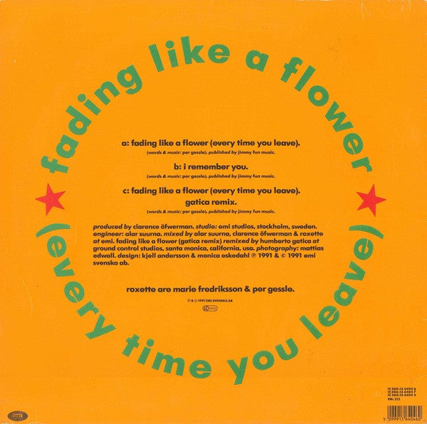 Roxette : Fading Like A Flower (Every Time You Leave) (12")