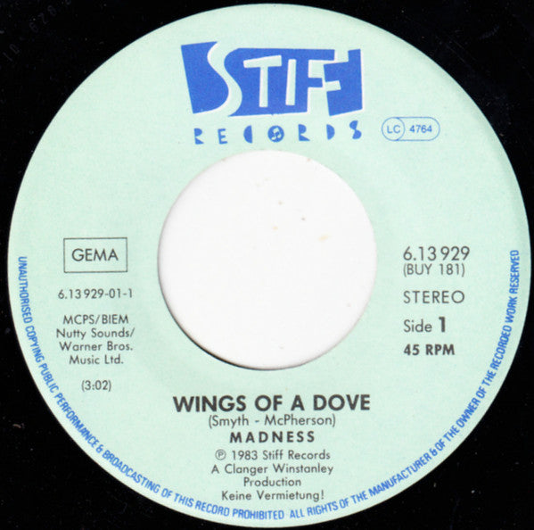 Madness : Wings Of A Dove (7", Single, Emb)