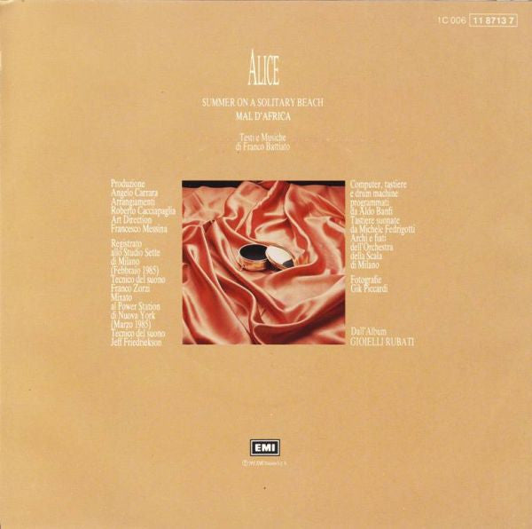 Alice (4) : Summer On A Solitary Beach / Mal D'Africa (7", Single)