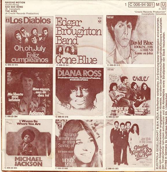 The Aces : Reggae Motion (7", Single, Mono)