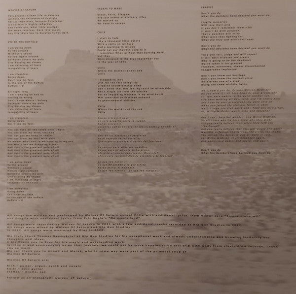 Wolves Of Saturn : The Deserts Echo And The Peyote Delusion (LP, Album, Ltd, Num, voo)