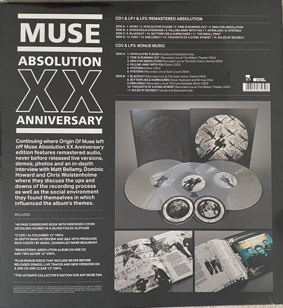 Muse : Absolution (XX Anniversary) (2xLP, Album, RM, Sil + 12", Cle + CD, Album, RM + )