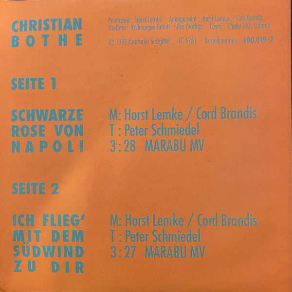 Christian Bothe : Schwarze Rose Von Napoli (7", Single)