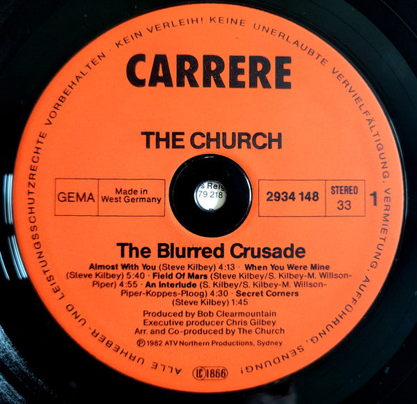 The Church : The Blurred Crusade (LP, Album, RP)