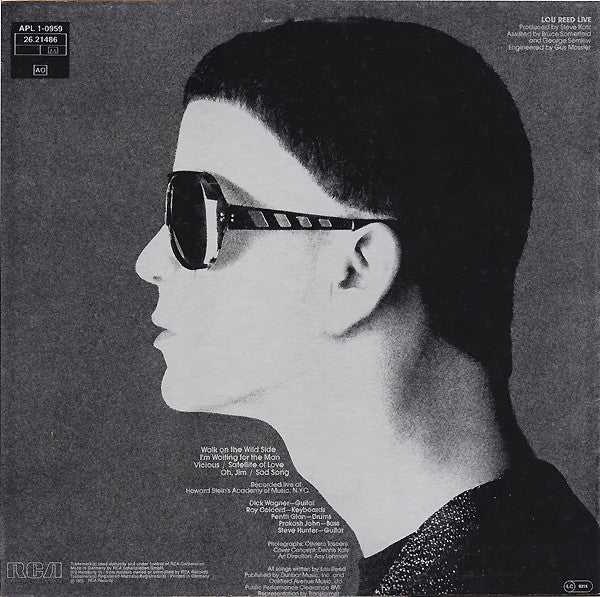 Lou Reed : Lou Reed Live (LP, Album, RE)
