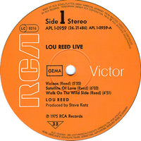 Lou Reed : Lou Reed Live (LP, Album, RE)