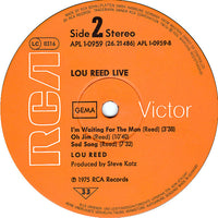 Lou Reed : Lou Reed Live (LP, Album, RE)