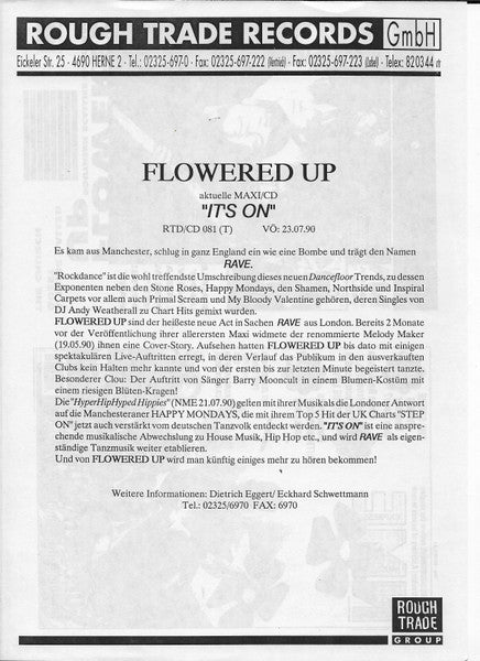 Flowered Up : It's On (12", W/Lbl)