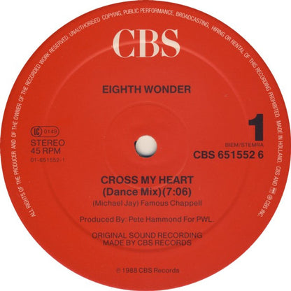 Eighth Wonder : Cross My Heart (Dance Mix) (12", Maxi)