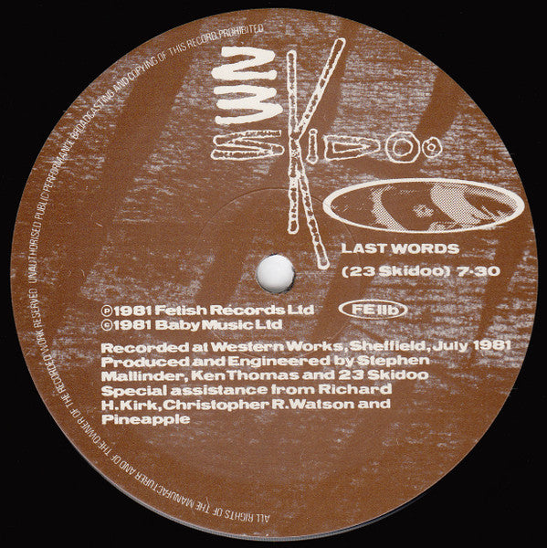 23 Skidoo : The Gospel Comes To New Guinea / Last Words (12", Single)