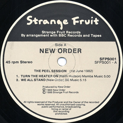 New Order : The Peel Sessions (12", EP, P.R)