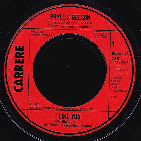 Phyllis Nelson : I Like You (7", Single)