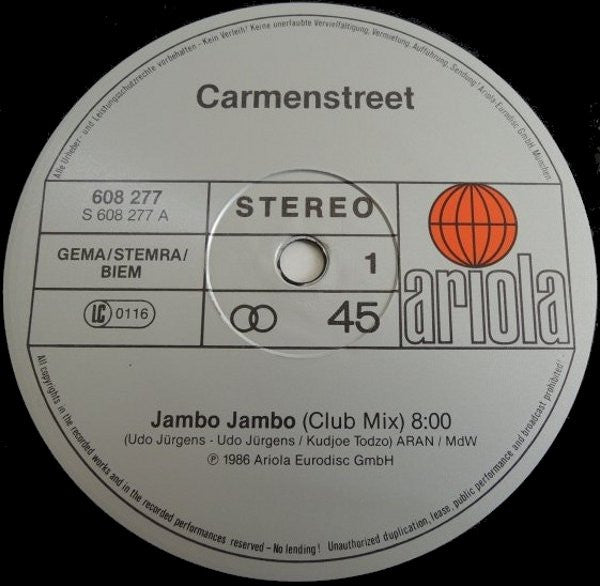 Carmenstreet : Jambo, Jambo (12", Maxi)
