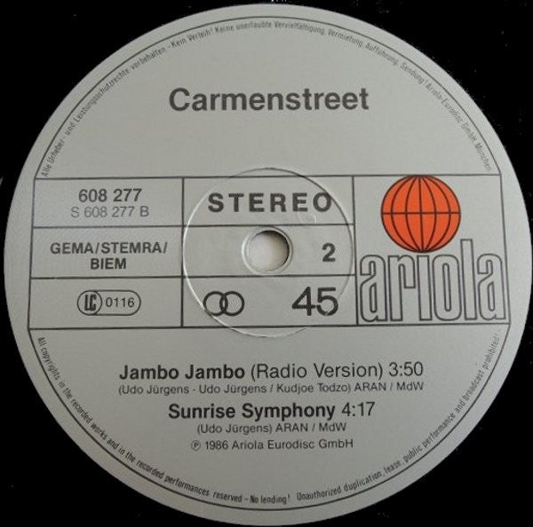 Carmenstreet : Jambo, Jambo (12", Maxi)