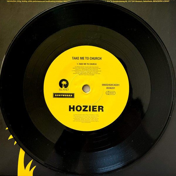 Hozier : Take Me To Church (7", Single, Ltd)